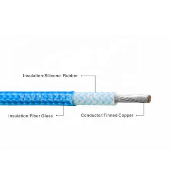 UL3122 Стекловолоконный плетеный провод с номинальным напряжением 300 В и высокой температурой 200 С Силиконовая резиновая изоляция и консервированный медный проводник